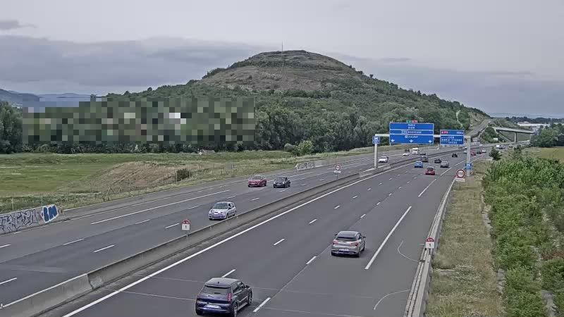 Clermont-Ferrand: A75 près de - à hauteur de La Pardieu, vue orientée vers Paris