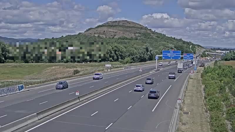 Clermont-Ferrand: A75 près de - à hauteur de La Pardieu, vue orientée vers Paris