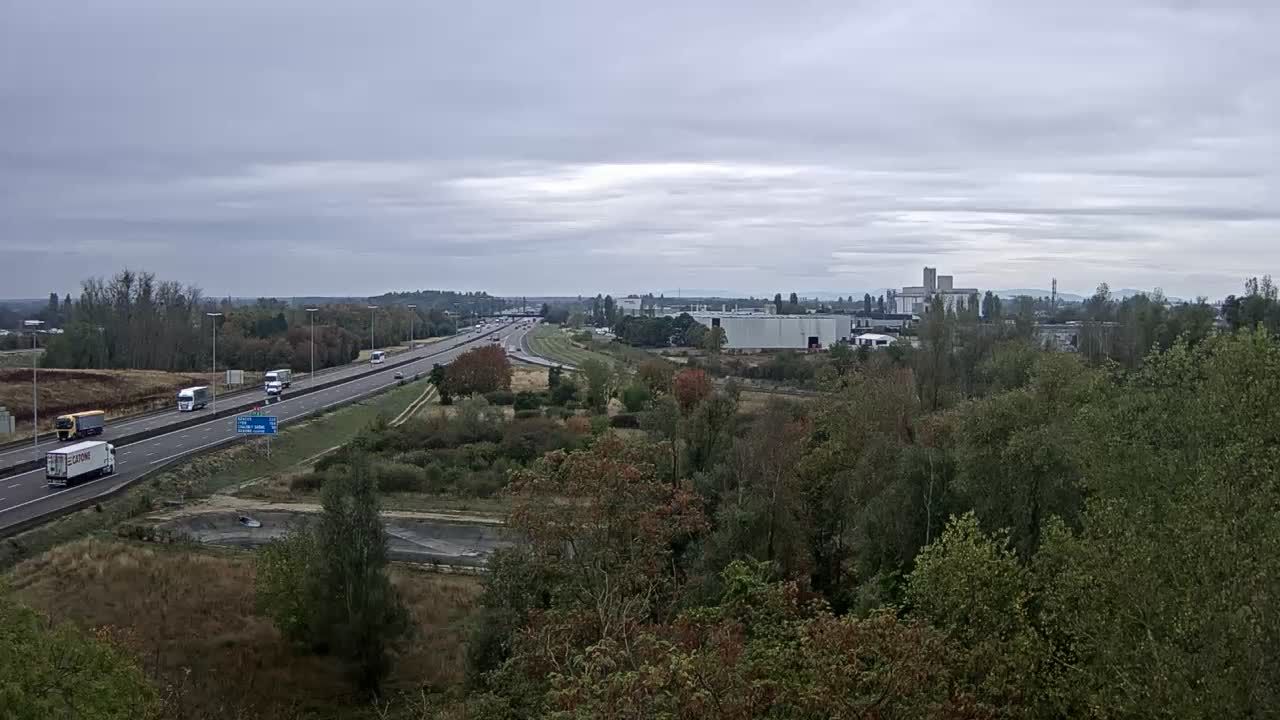 Vignoles: Beaune-Bif. A31 et A6 près de Beaune, vue orientée vers Lyon
