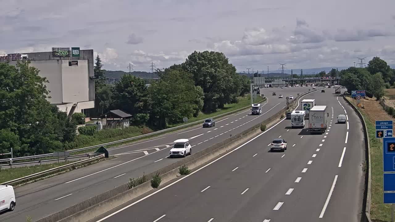 Beynost: Saint-Maurice-de - Péage de St Maurice de - sur l'A42, à l'est de Lyon, vue orientée vers Bourg en Bresse
