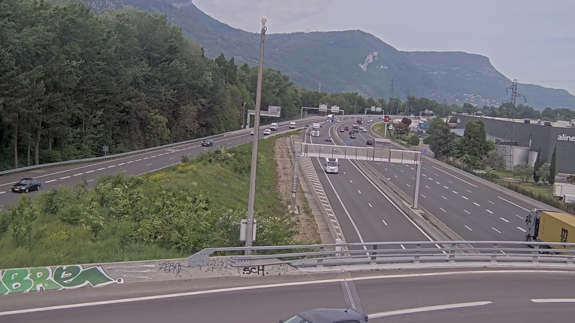 Sassenage: Saint-Égrève-Visualisation du trafic entrant dans Grenoble centre (RN481) et trafic autoroutier entrant et sortant de l'A480
