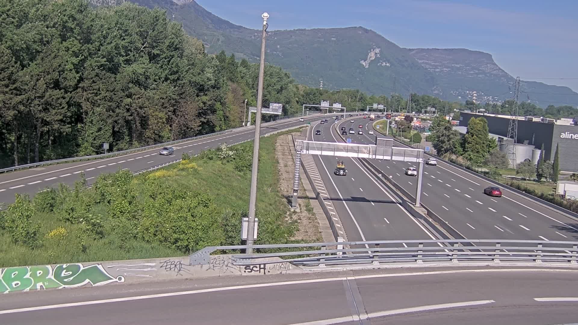 Sassenage: Saint-Égrève-Visualisation du trafic entrant dans Grenoble centre (RN481) et trafic autoroutier entrant et sortant de l'A480