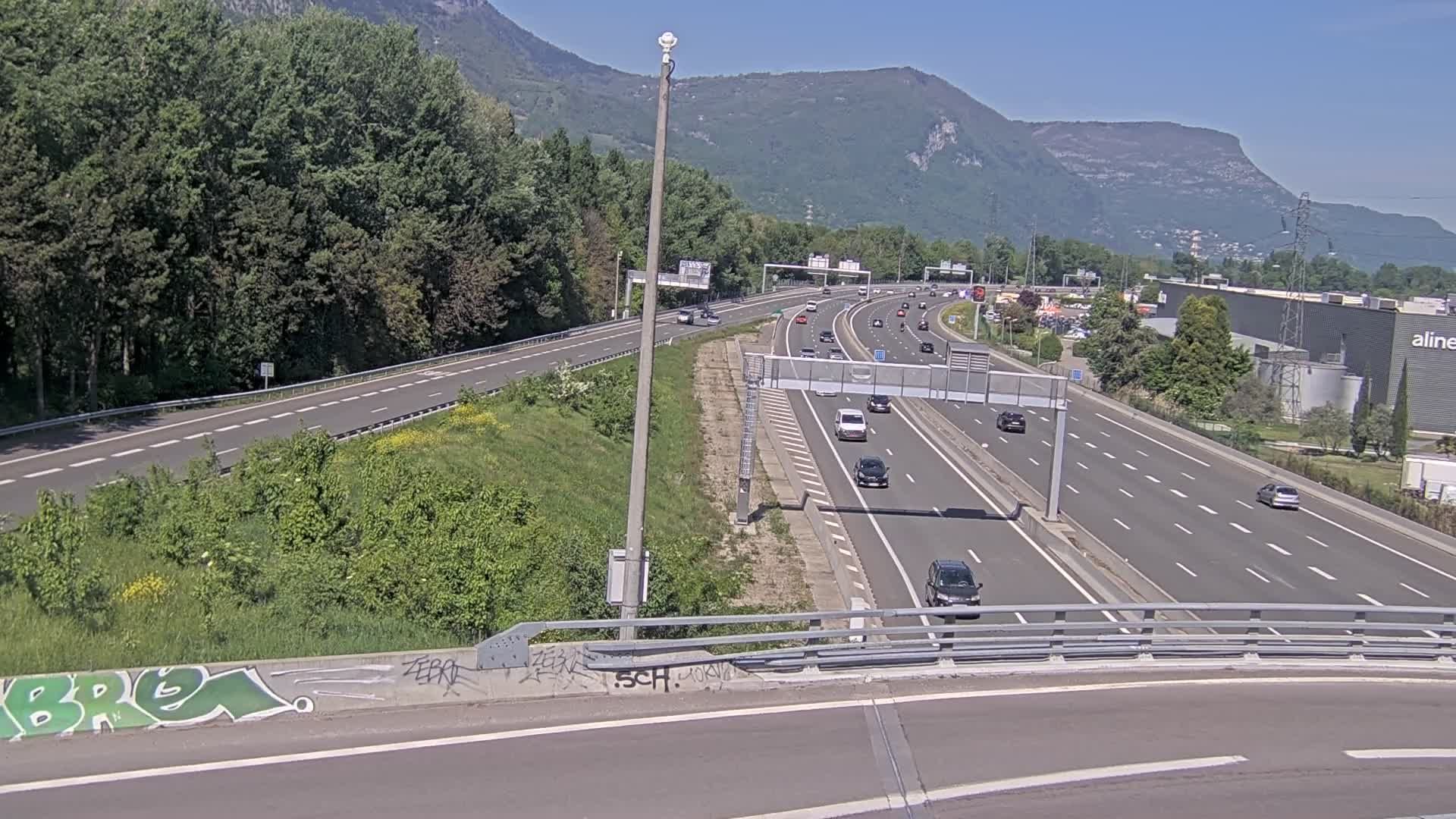 Sassenage: Saint-Égrève-Visualisation du trafic entrant dans Grenoble centre (RN481) et trafic autoroutier entrant et sortant de l'A480