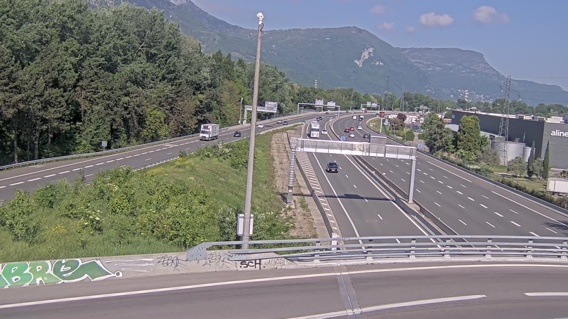 Sassenage: Saint-Égrève-Visualisation du trafic entrant dans Grenoble centre (RN481) et trafic autoroutier entrant et sortant de l'A480