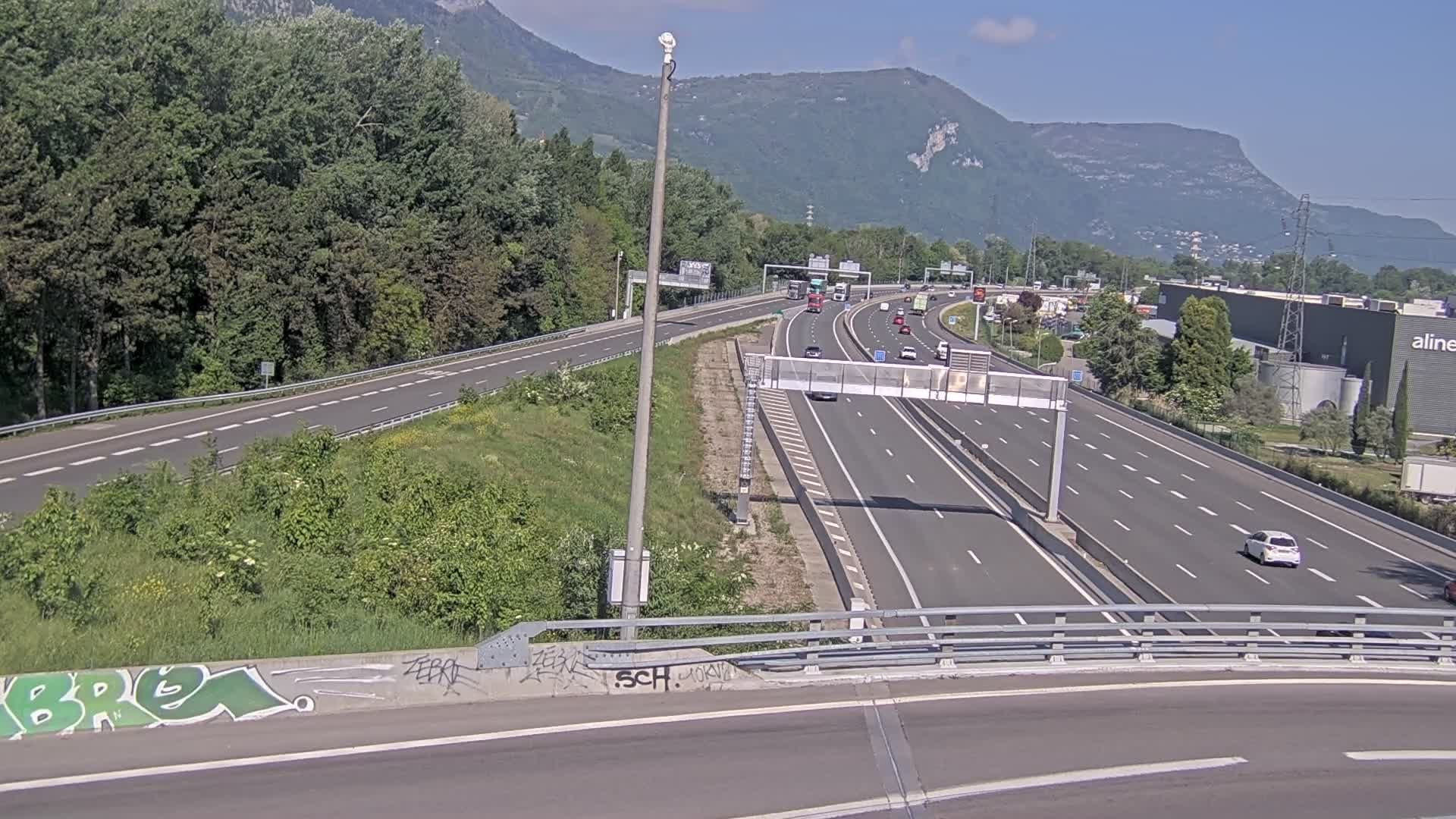 Sassenage: Saint-Égrève-Visualisation du trafic entrant dans Grenoble centre (RN481) et trafic autoroutier entrant et sortant de l'A480