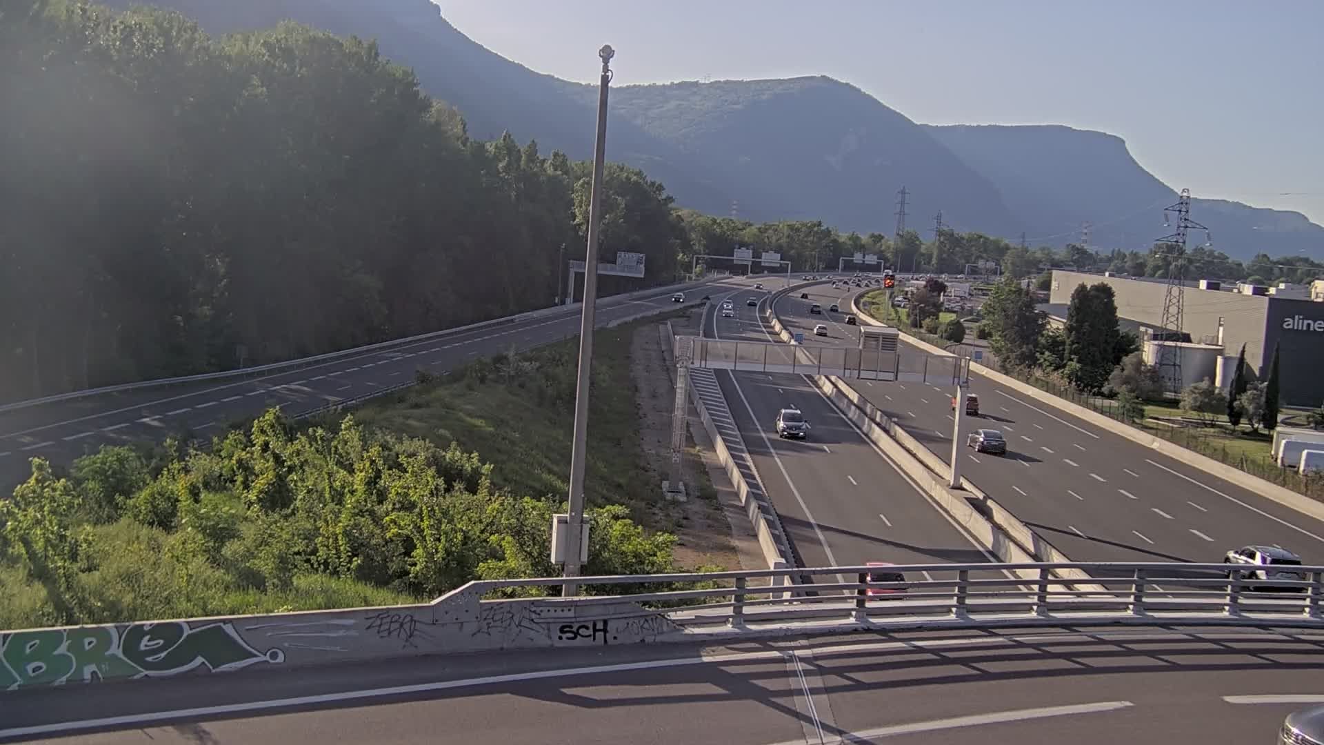 Sassenage: Saint-Égrève-Visualisation du trafic entrant dans Grenoble centre (RN481) et trafic autoroutier entrant et sortant de l'A480