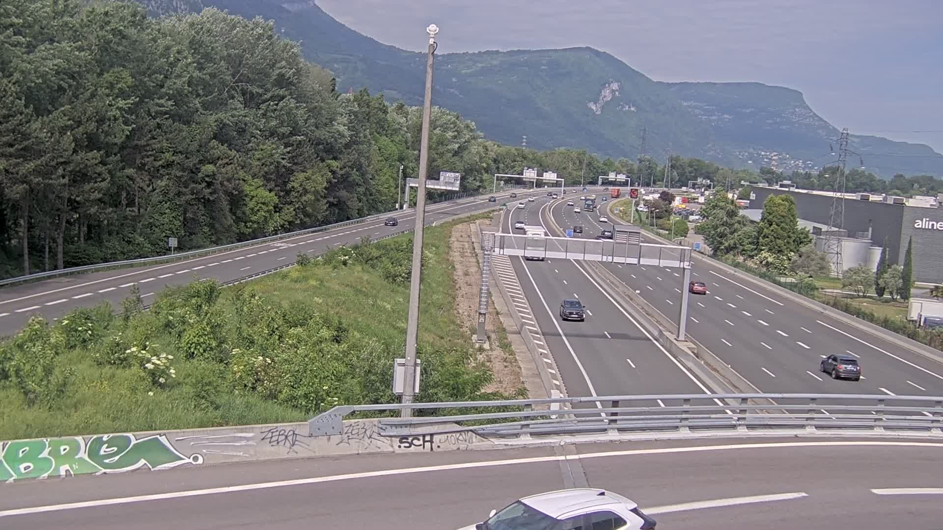 Sassenage: Saint-Égrève-Visualisation du trafic entrant dans Grenoble centre (RN481) et trafic autoroutier entrant et sortant de l'A480
