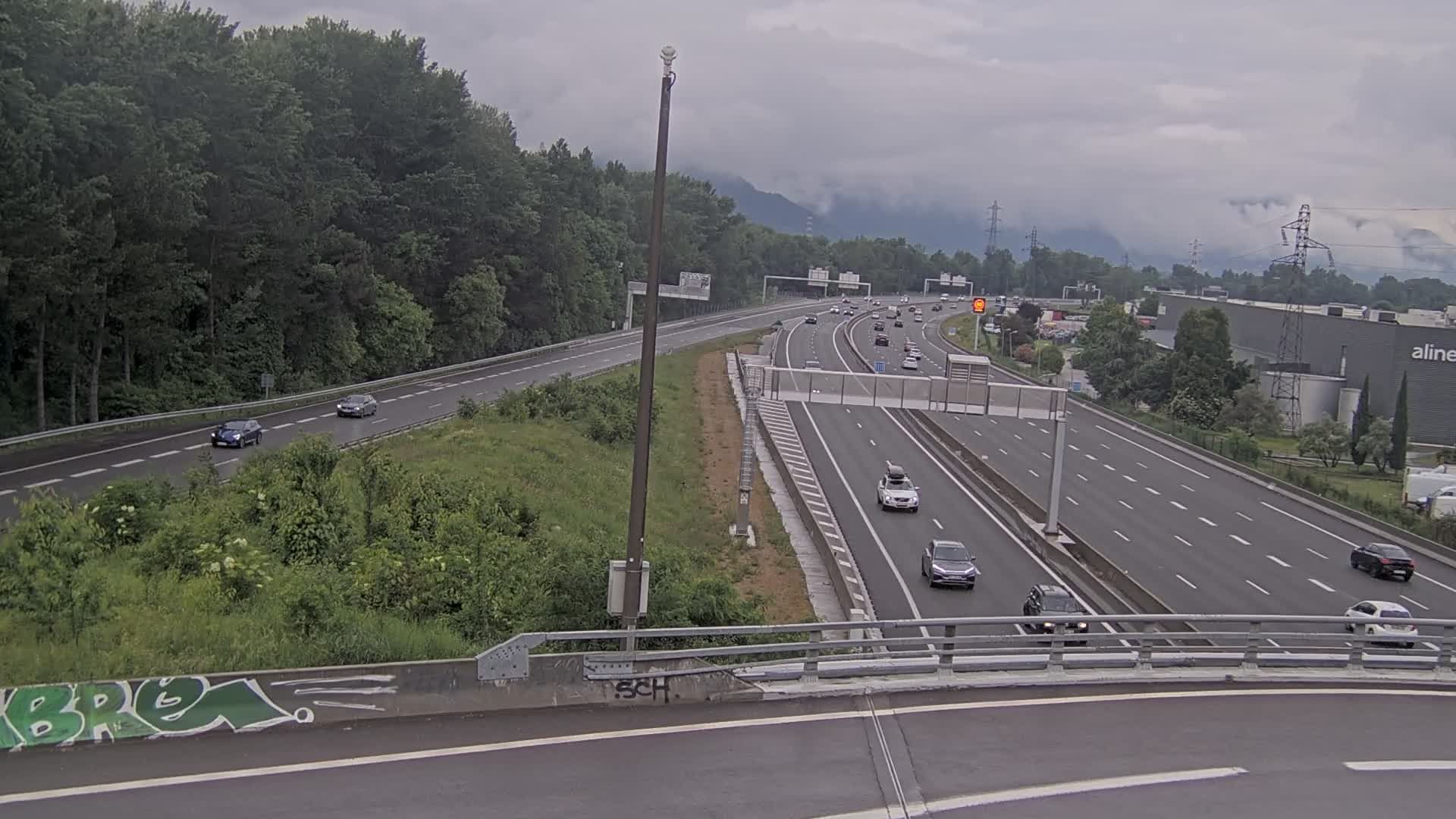 Sassenage: Saint-Égrève-Visualisation du trafic entrant dans Grenoble centre (RN481) et trafic autoroutier entrant et sortant de l'A480
