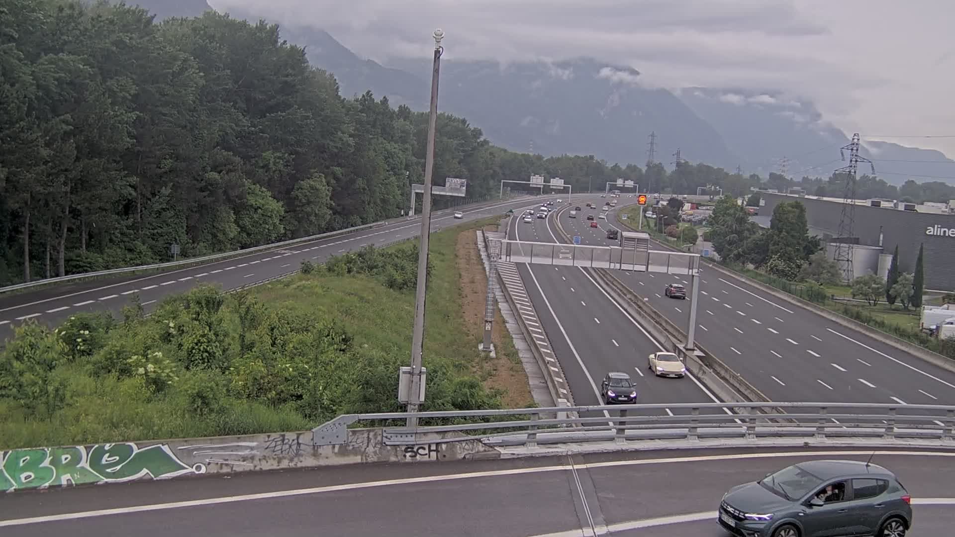 Sassenage: Saint-Égrève-Visualisation du trafic entrant dans Grenoble centre (RN481) et trafic autoroutier entrant et sortant de l'A480