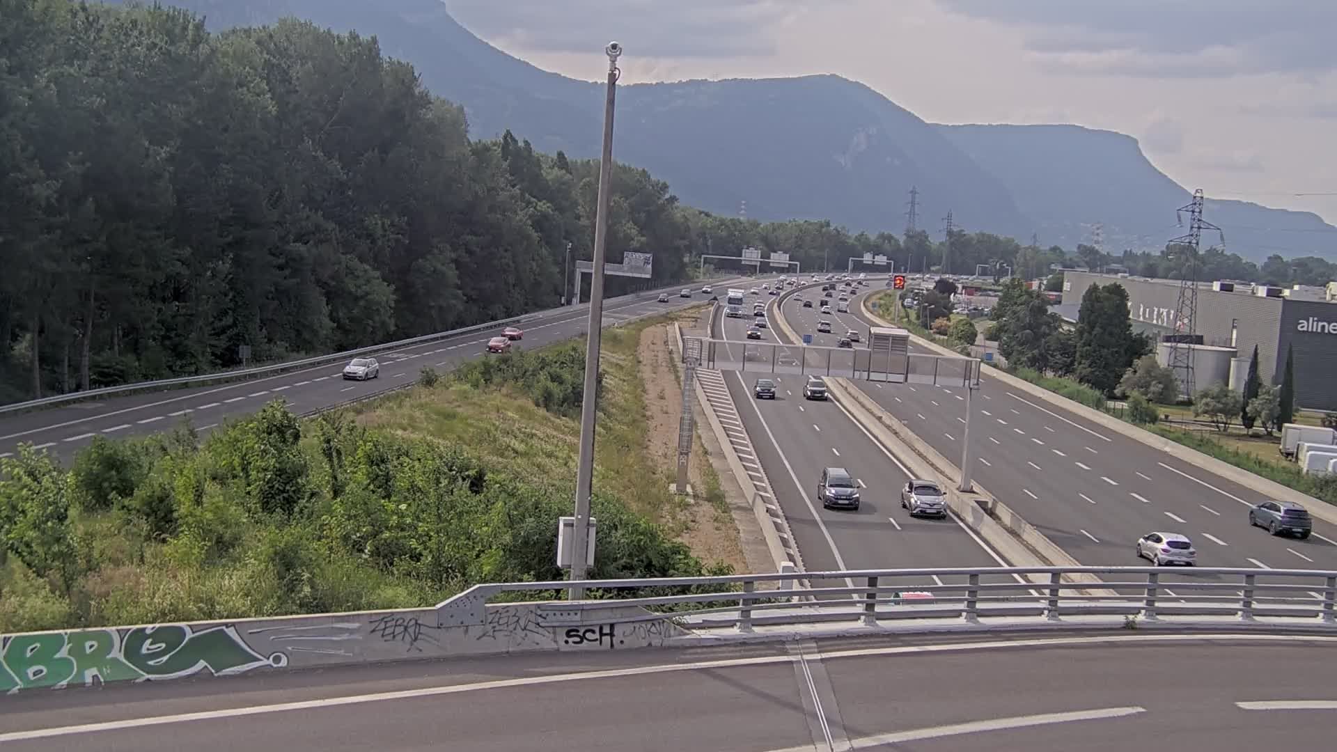 Sassenage: Saint-Égrève-Visualisation du trafic entrant dans Grenoble centre (RN481) et trafic autoroutier entrant et sortant de l'A480