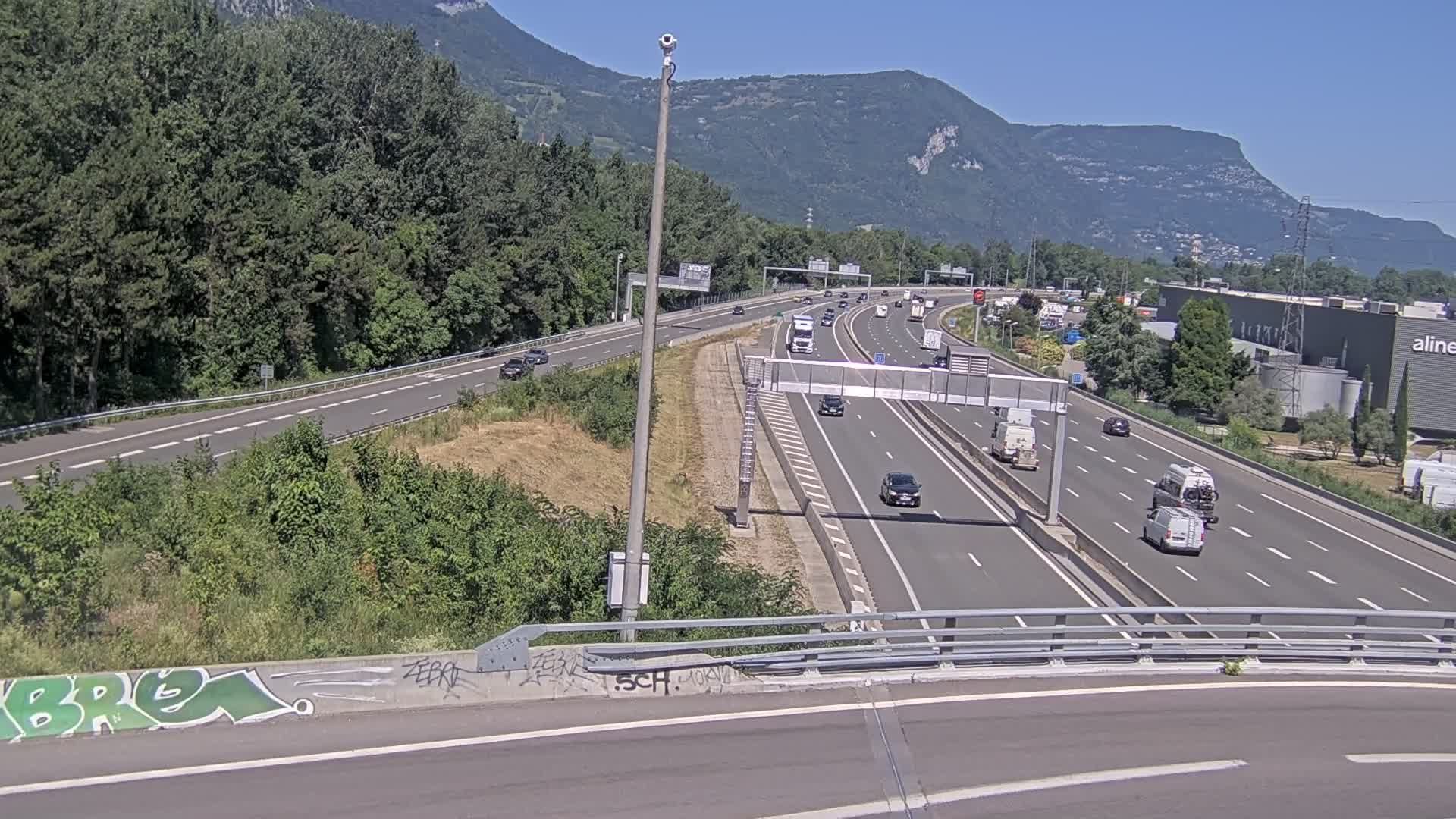 Sassenage: Saint-Égrève-Visualisation du trafic entrant dans Grenoble centre (RN481) et trafic autoroutier entrant et sortant de l'A480