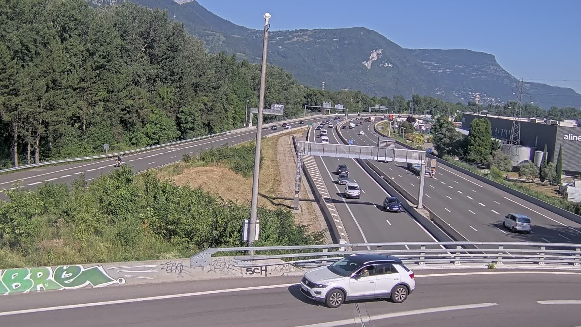 Sassenage: Saint-Égrève-Visualisation du trafic entrant dans Grenoble centre (RN481) et trafic autoroutier entrant et sortant de l'A480