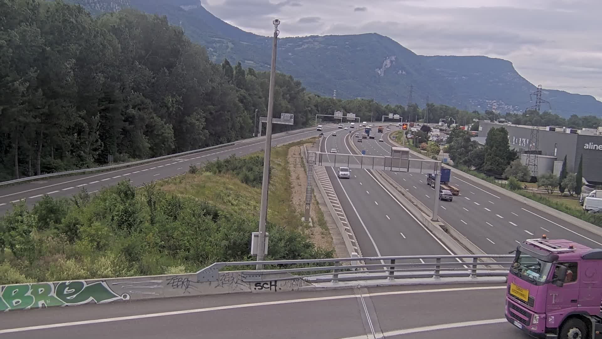 Sassenage: Saint-Égrève-Visualisation du trafic entrant dans Grenoble centre (RN481) et trafic autoroutier entrant et sortant de l'A480