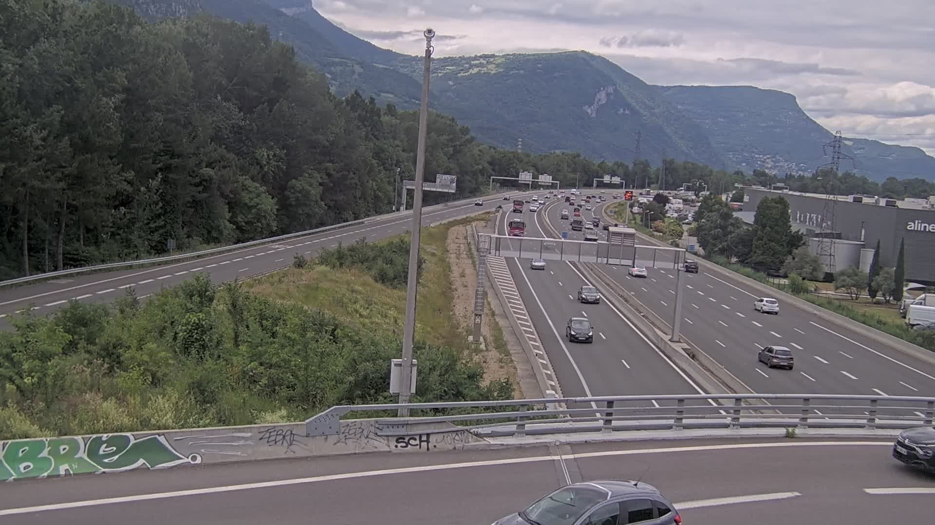 Sassenage: Saint-Égrève-Visualisation du trafic entrant dans Grenoble centre (RN481) et trafic autoroutier entrant et sortant de l'A480