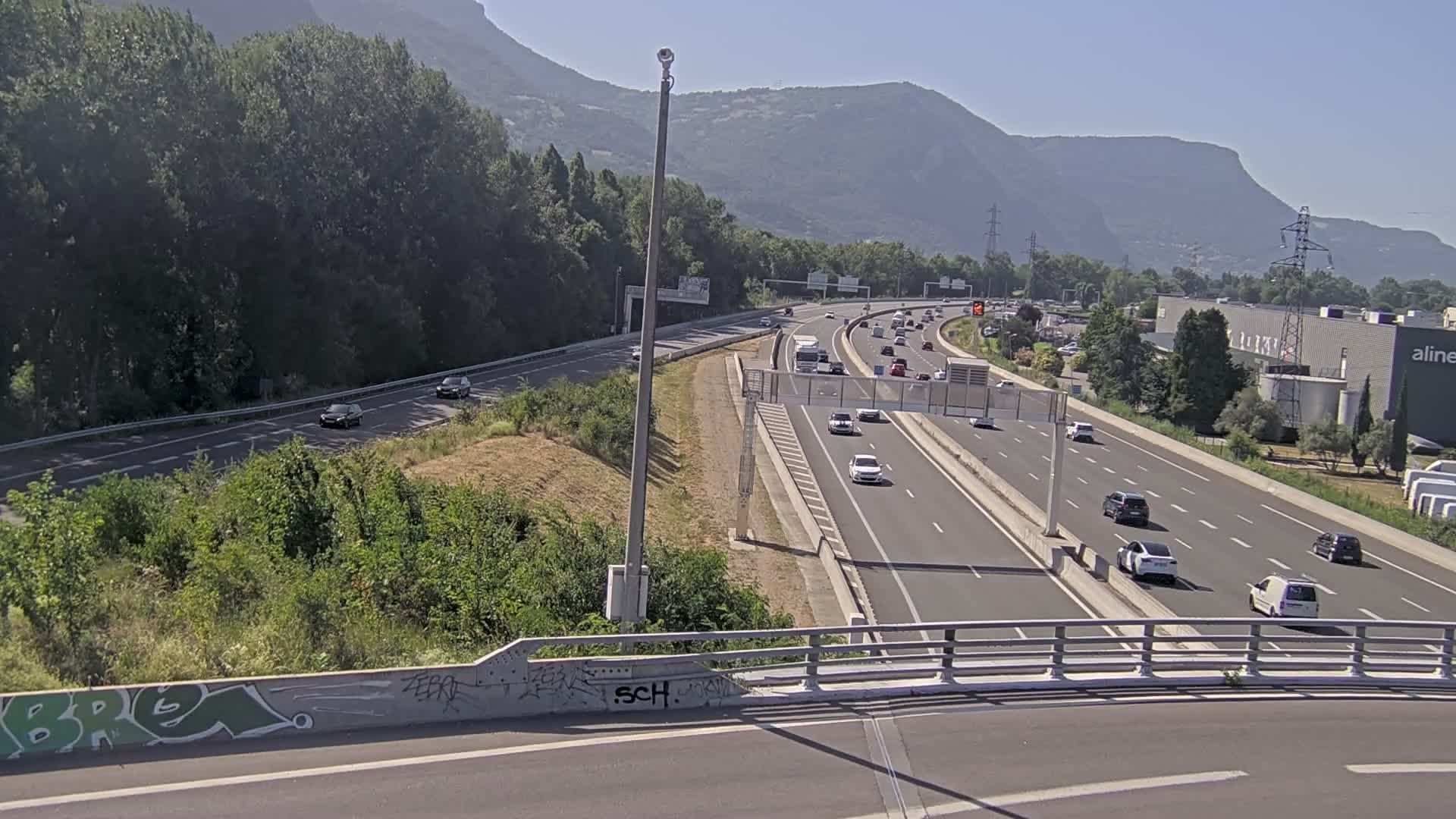 Sassenage: Saint-Égrève-Visualisation du trafic entrant dans Grenoble centre (RN481) et trafic autoroutier entrant et sortant de l'A480