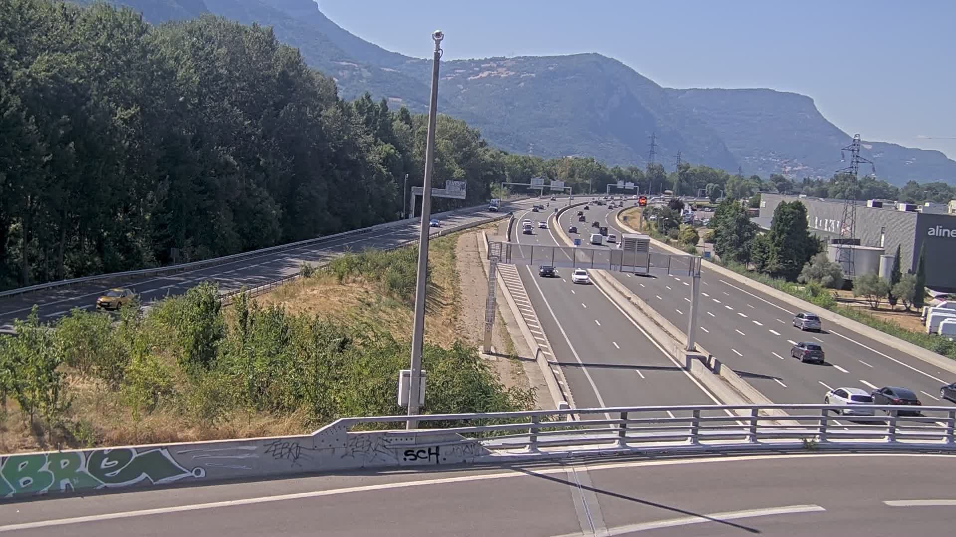 Sassenage: Saint-Égrève-Visualisation du trafic entrant dans Grenoble centre (RN481) et trafic autoroutier entrant et sortant de l'A480