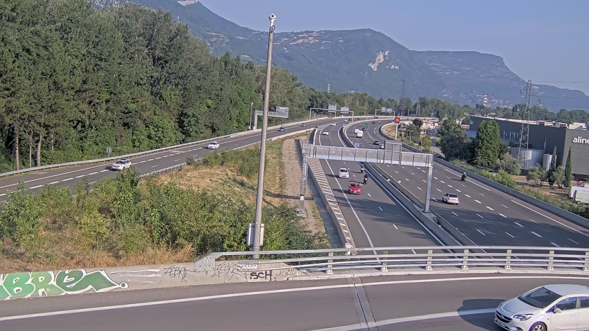 Sassenage: Saint-Égrève-Visualisation du trafic entrant dans Grenoble centre (RN481) et trafic autoroutier entrant et sortant de l'A480
