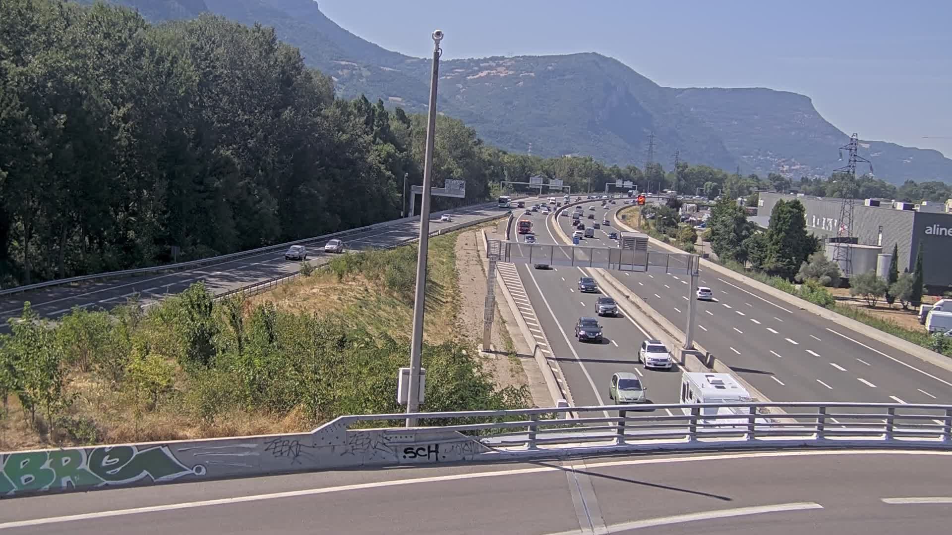 Sassenage: Saint-Égrève-Visualisation du trafic entrant dans Grenoble centre (RN481) et trafic autoroutier entrant et sortant de l'A480