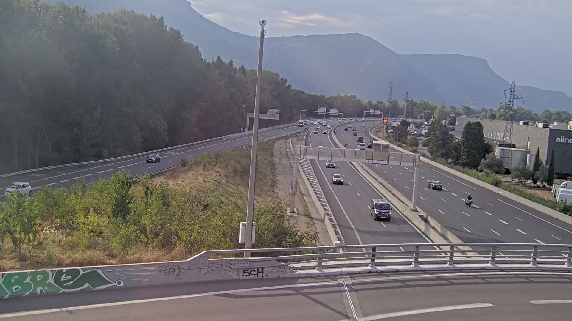 Sassenage: Saint-Égrève-Visualisation du trafic entrant dans Grenoble centre (RN481) et trafic autoroutier entrant et sortant de l'A480