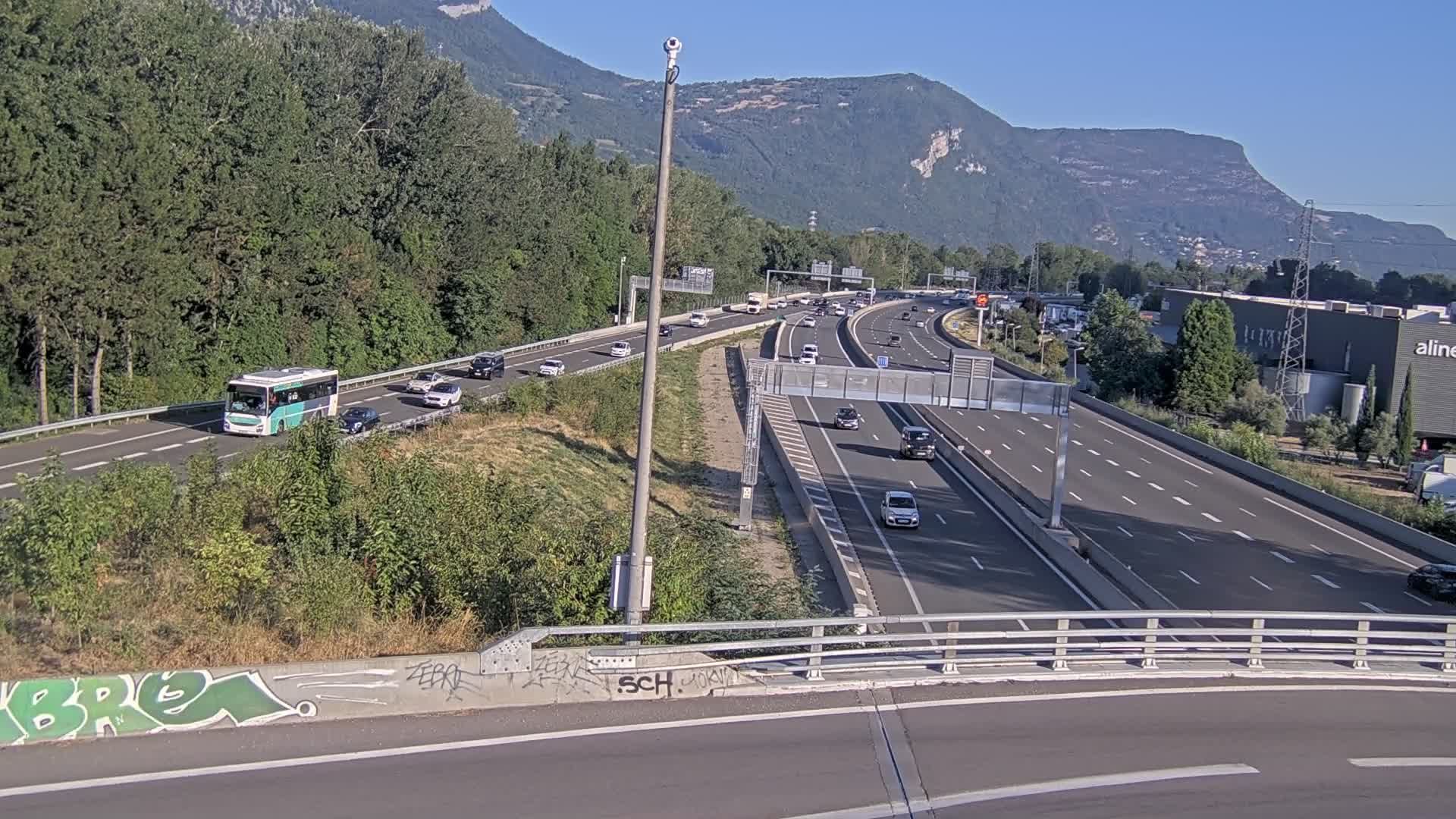 Sassenage: Saint-Égrève-Visualisation du trafic entrant dans Grenoble centre (RN481) et trafic autoroutier entrant et sortant de l'A480