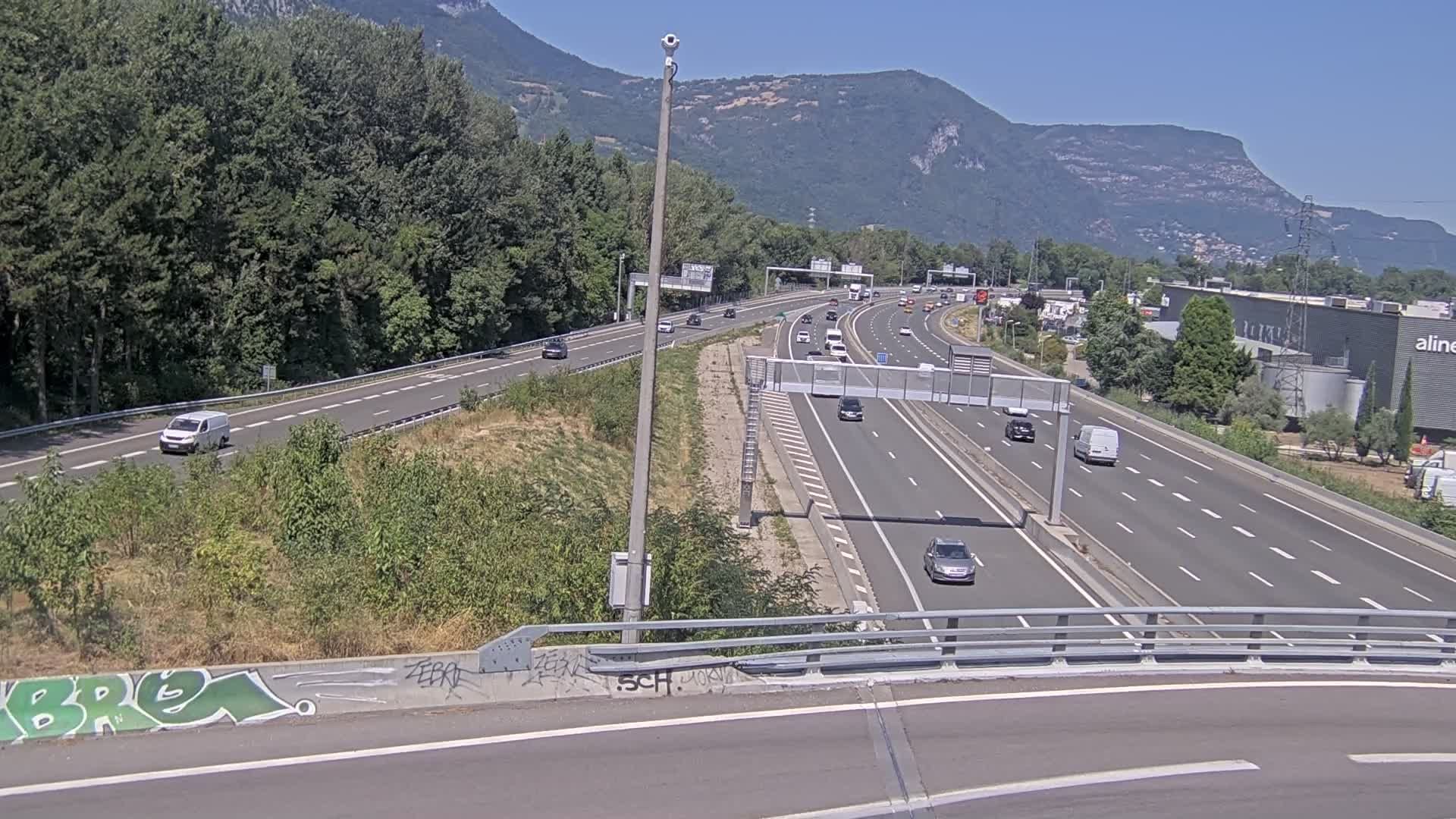 Sassenage: Saint-Égrève-Visualisation du trafic entrant dans Grenoble centre (RN481) et trafic autoroutier entrant et sortant de l'A480