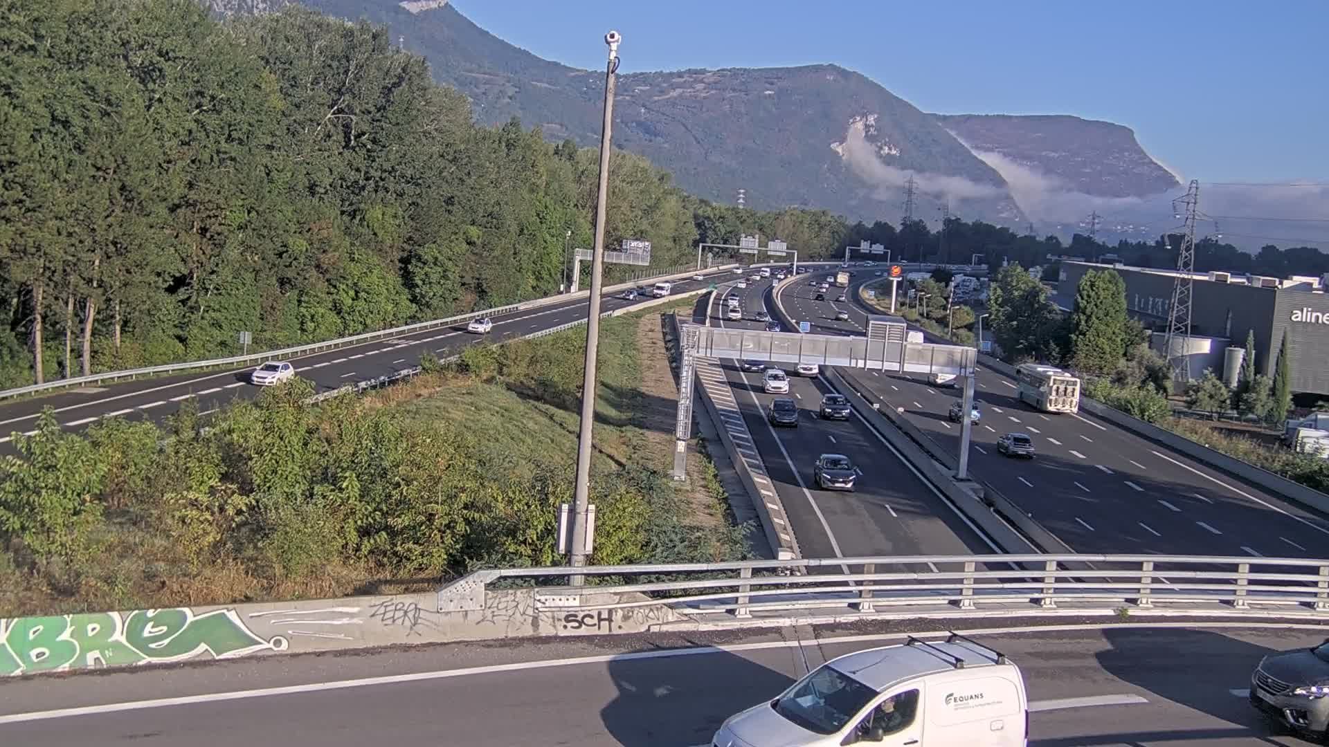 Sassenage: Saint-Égrève-Visualisation du trafic entrant dans Grenoble centre (RN481) et trafic autoroutier entrant et sortant de l'A480
