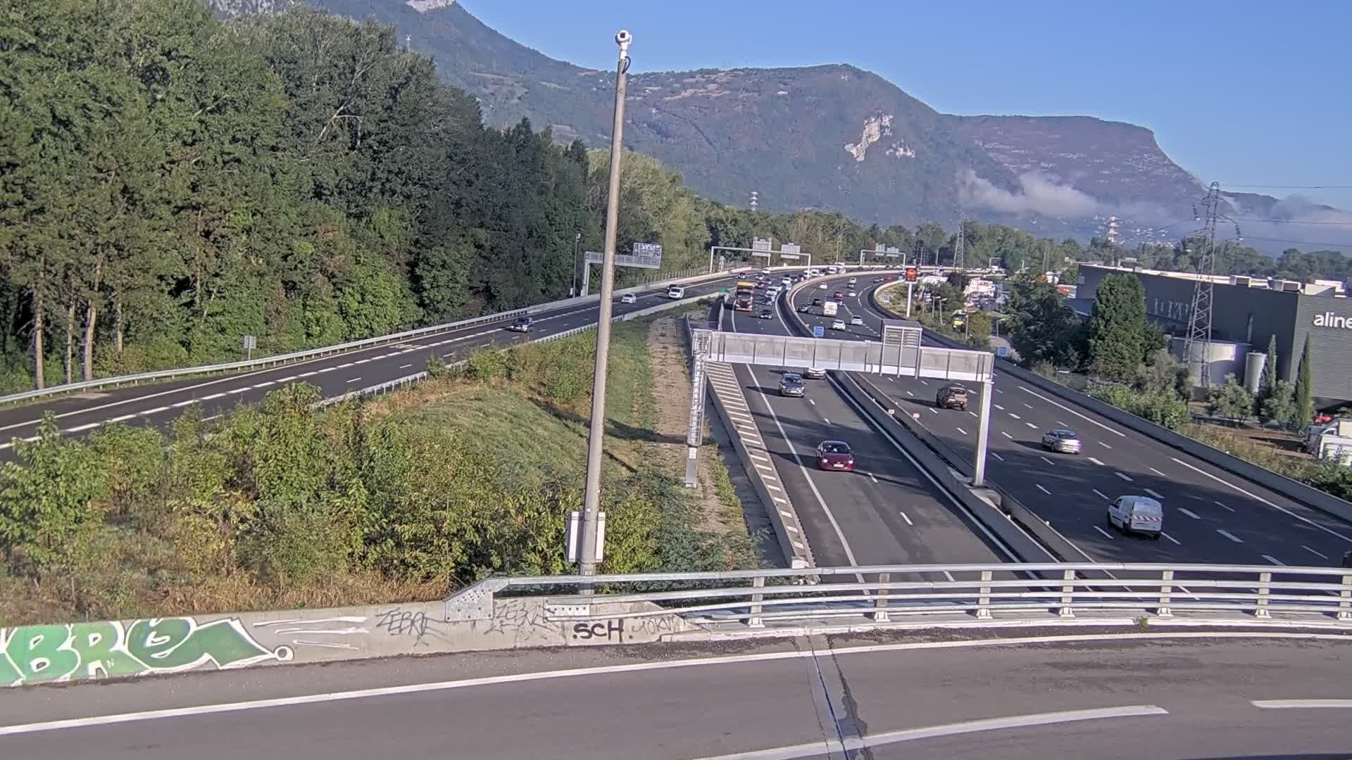 Sassenage: Saint-Égrève-Visualisation du trafic entrant dans Grenoble centre (RN481) et trafic autoroutier entrant et sortant de l'A480