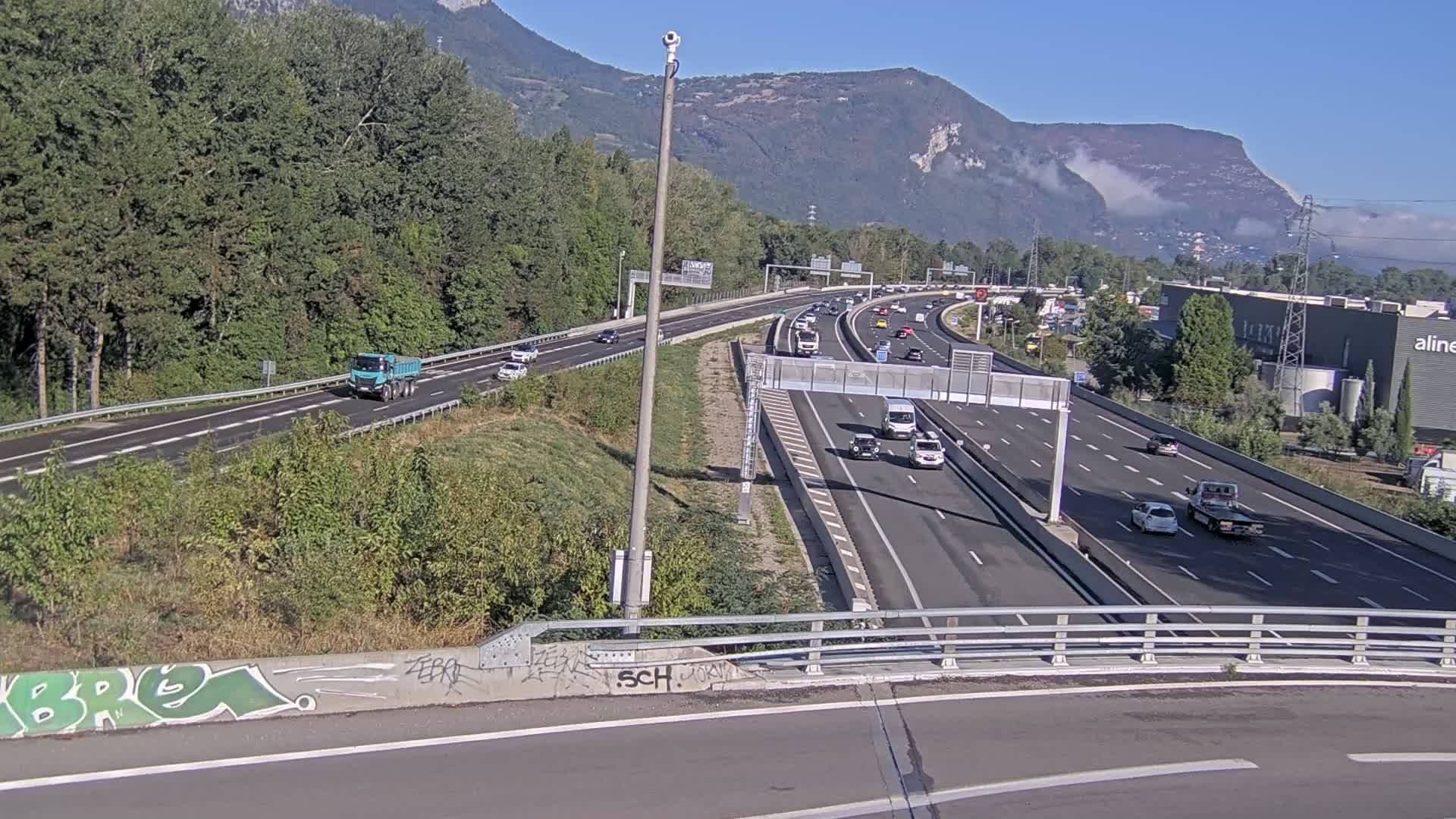 Sassenage: Saint-Égrève-Visualisation du trafic entrant dans Grenoble centre (RN481) et trafic autoroutier entrant et sortant de l'A480