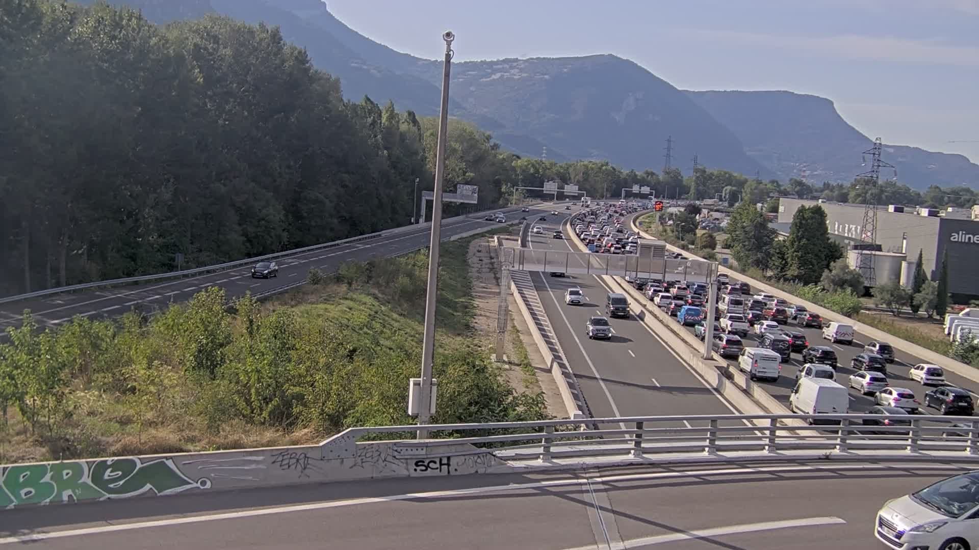 Sassenage: Saint-Égrève-Visualisation du trafic entrant dans Grenoble centre (RN481) et trafic autoroutier entrant et sortant de l'A480