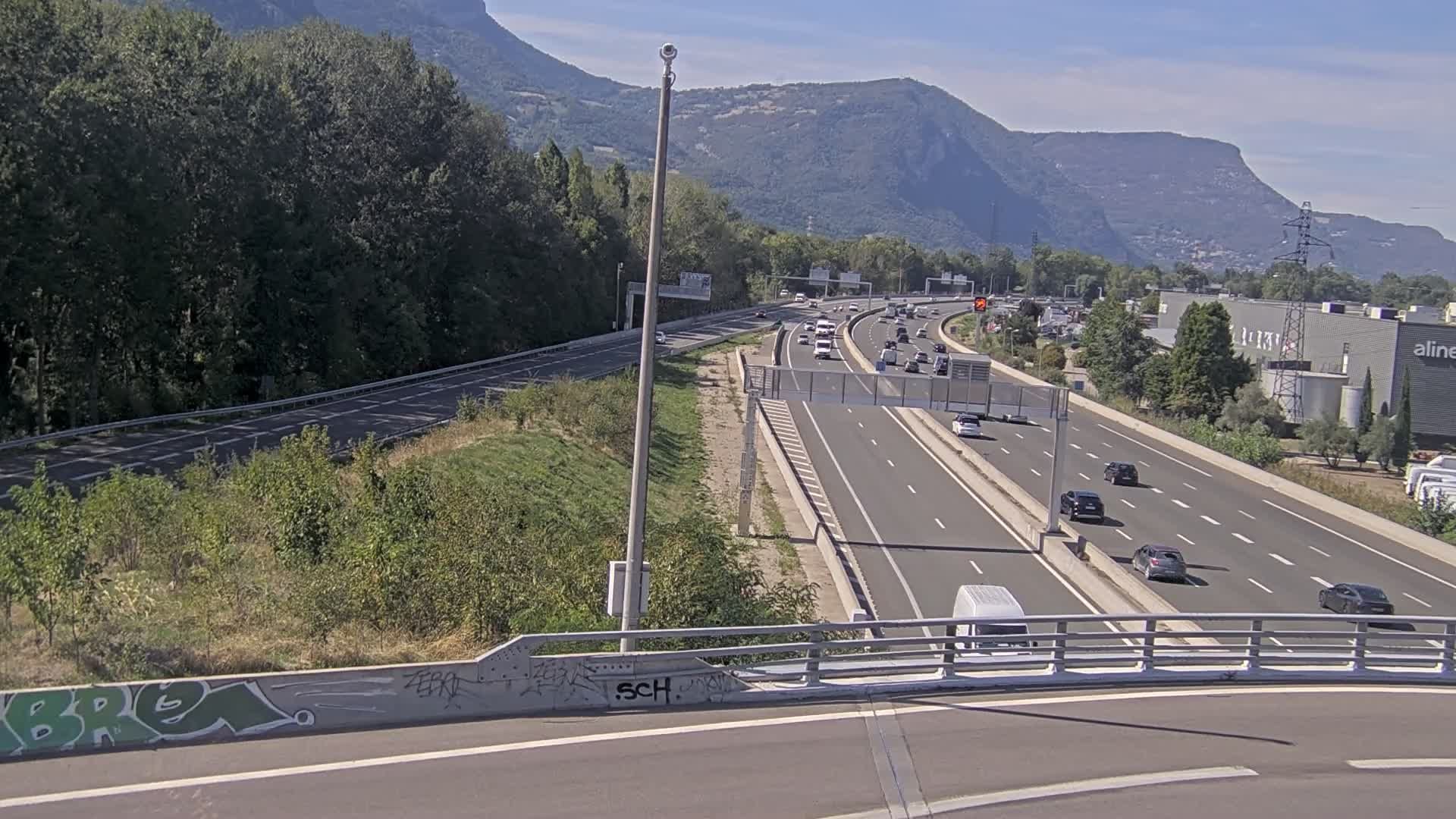 Sassenage: Saint-Égrève-Visualisation du trafic entrant dans Grenoble centre (RN481) et trafic autoroutier entrant et sortant de l'A480