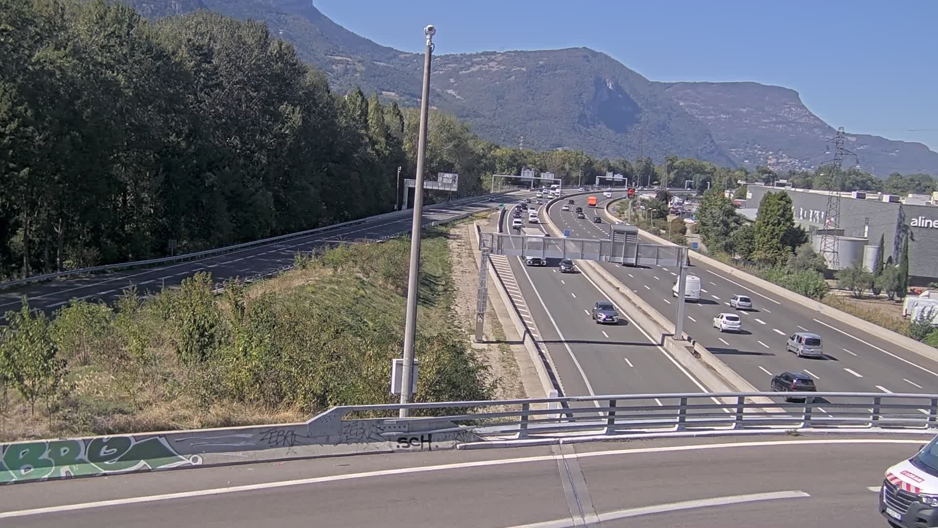 Sassenage: Saint-Égrève-Visualisation du trafic entrant dans Grenoble centre (RN481) et trafic autoroutier entrant et sortant de l'A480