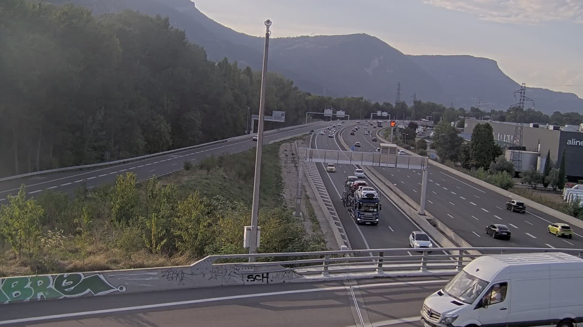 Sassenage: Saint-Égrève-Visualisation du trafic entrant dans Grenoble centre (RN481) et trafic autoroutier entrant et sortant de l'A480