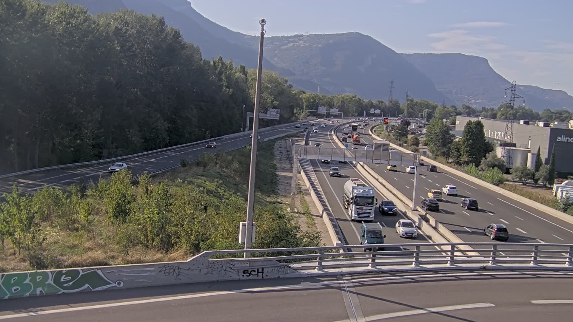Sassenage: Saint-Égrève-Visualisation du trafic entrant dans Grenoble centre (RN481) et trafic autoroutier entrant et sortant de l'A480