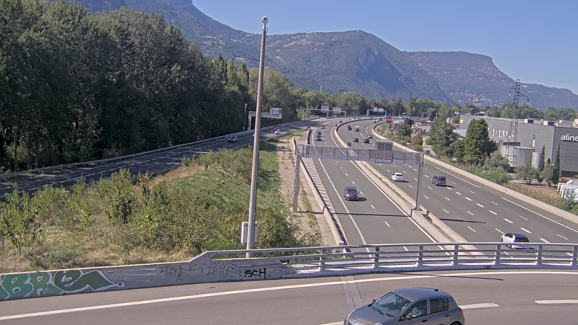 Sassenage: Saint-Égrève-Visualisation du trafic entrant dans Grenoble centre (RN481) et trafic autoroutier entrant et sortant de l'A480
