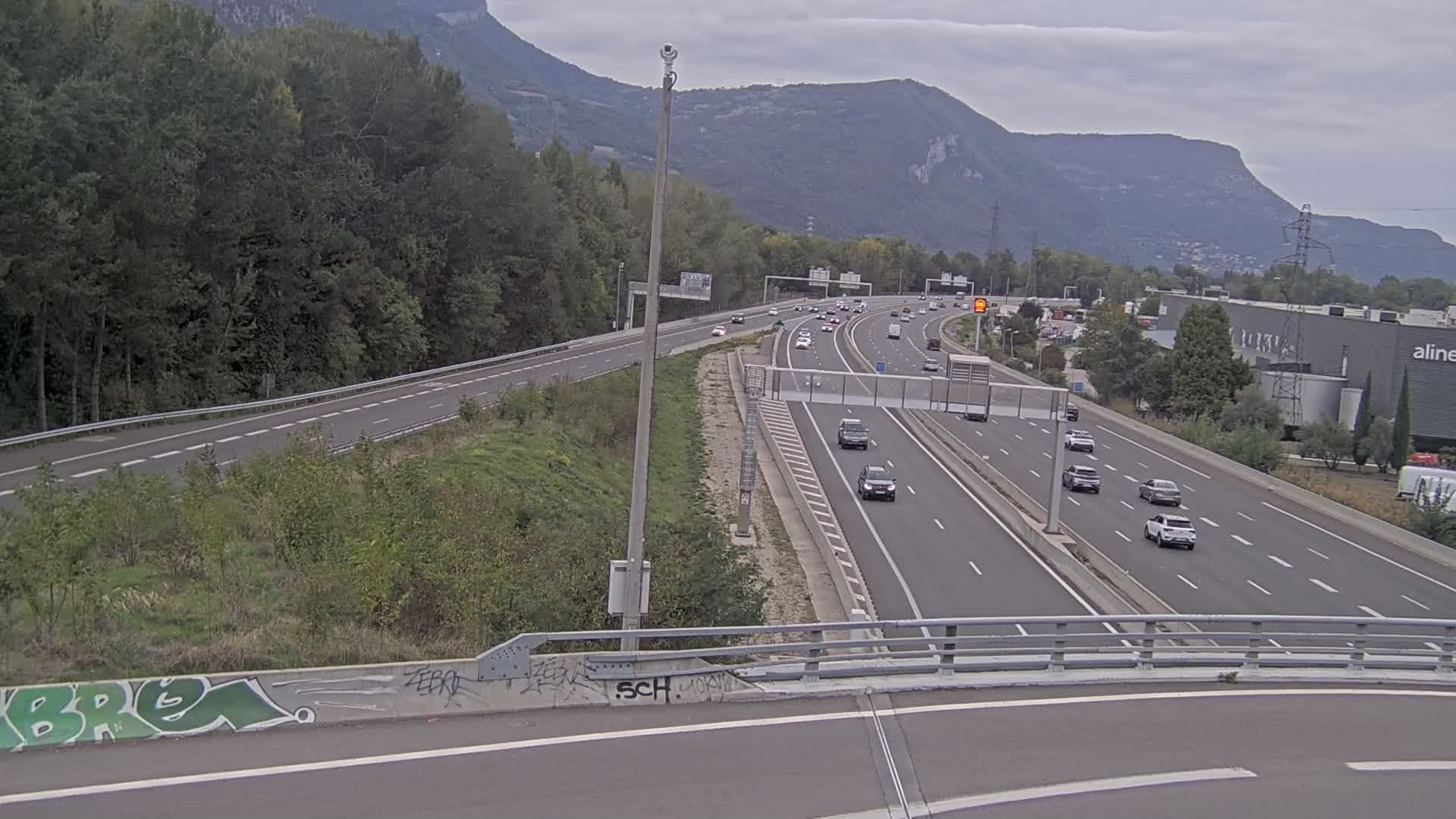 Sassenage: Saint-Égrève-Visualisation du trafic entrant dans Grenoble centre (RN481) et trafic autoroutier entrant et sortant de l'A480
