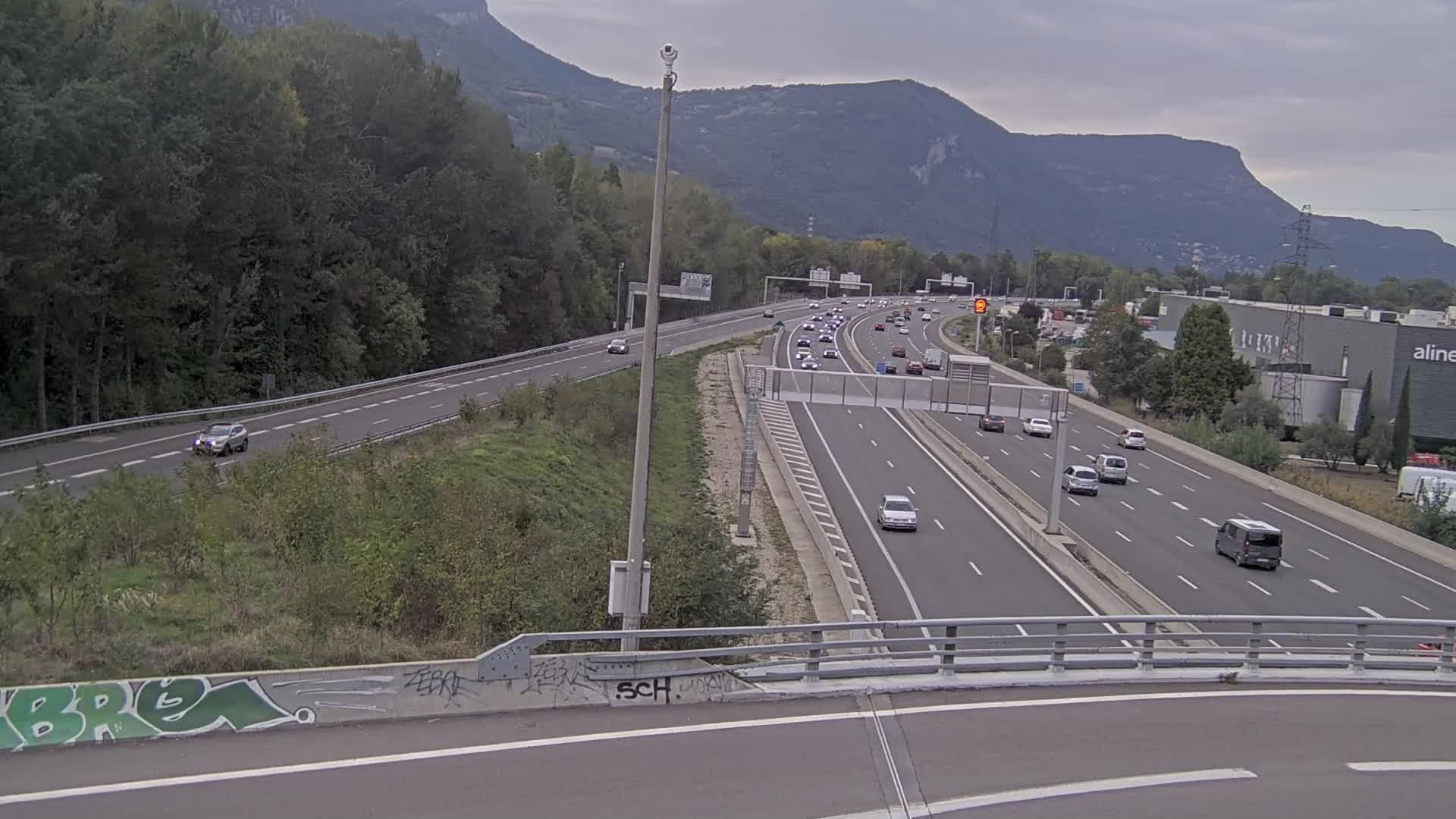Sassenage: Saint-Égrève-Visualisation du trafic entrant dans Grenoble centre (RN481) et trafic autoroutier entrant et sortant de l'A480