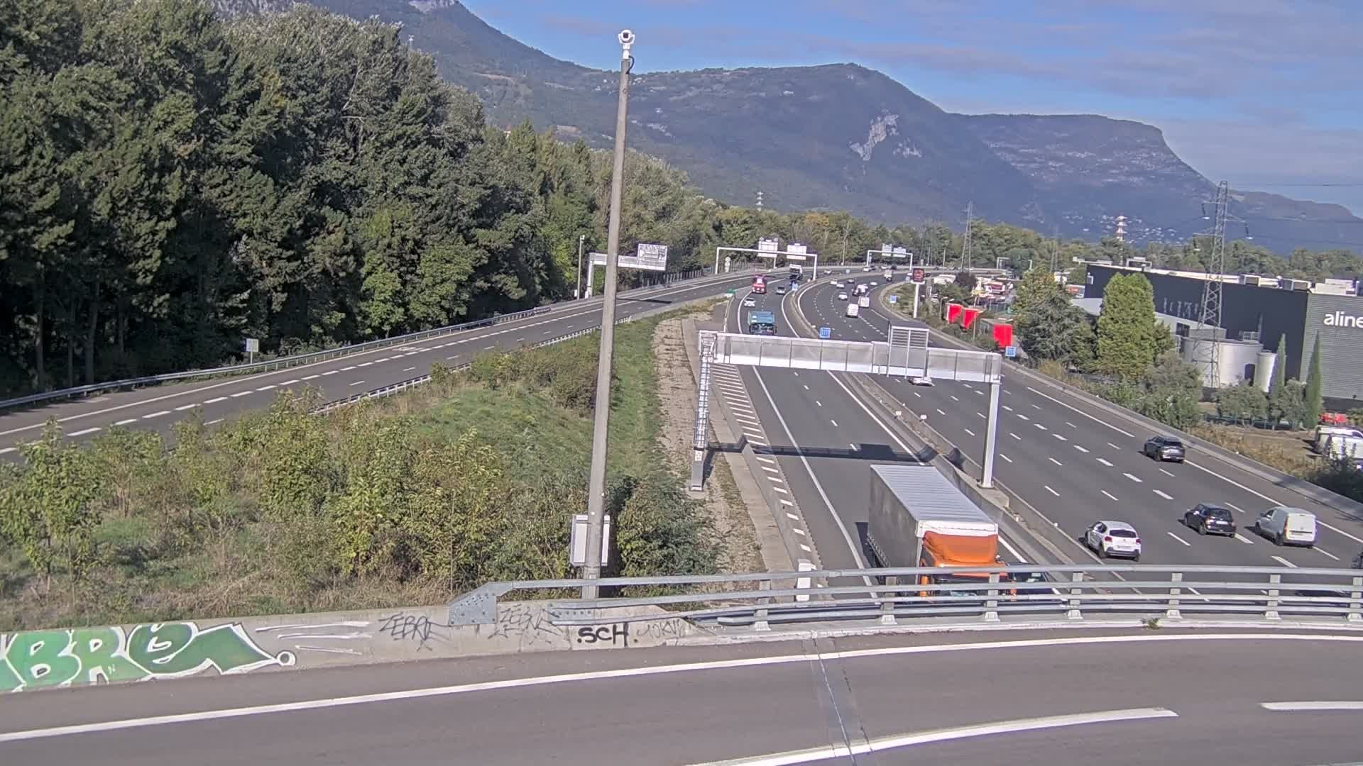 Sassenage: Saint-Égrève-Visualisation du trafic entrant dans Grenoble centre (RN481) et trafic autoroutier entrant et sortant de l'A480
