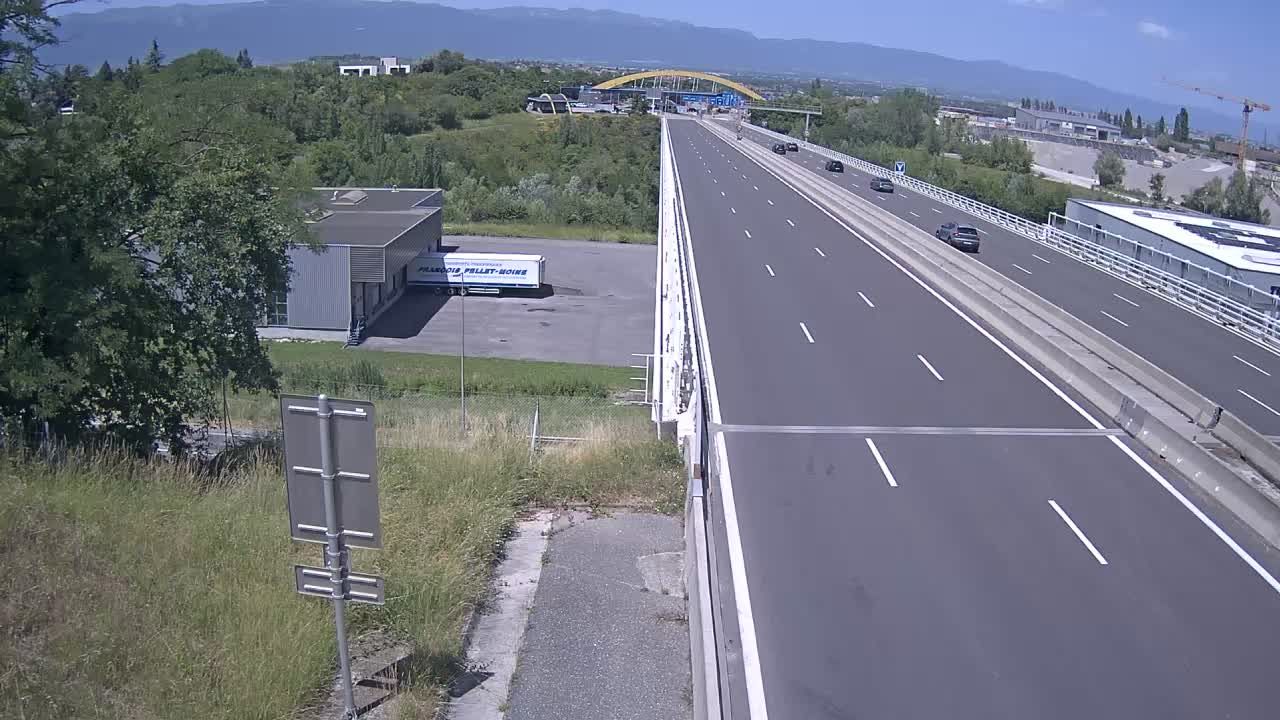 Saint-Julien-en-Genevois: A401 Douane de Bardonnex, vue orientée vers Genève