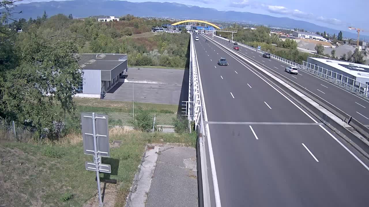 Saint-Julien-en-Genevois: A401 Douane de Bardonnex, vue orientée vers Genève