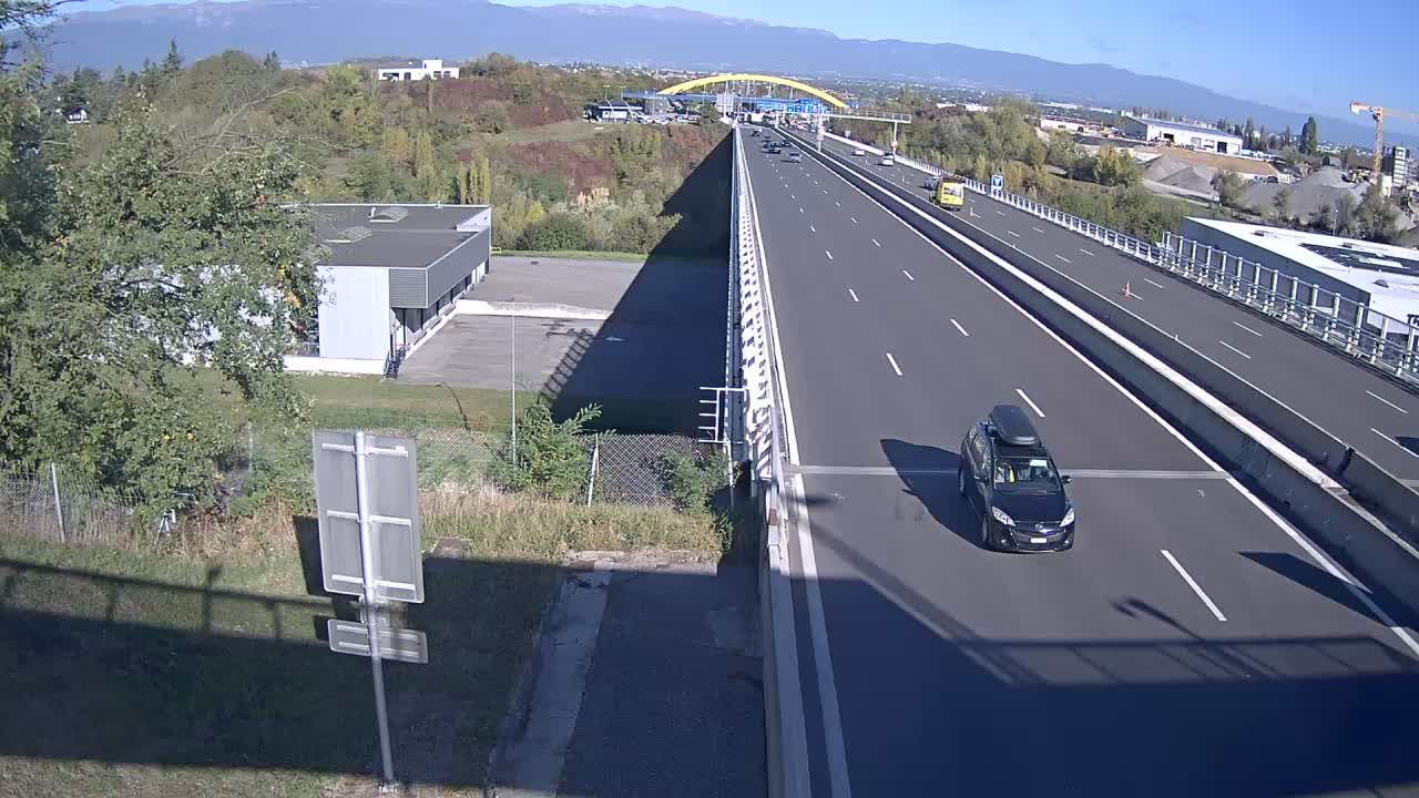 Saint-Julien-en-Genevois: A401 Douane de Bardonnex, vue orientée vers Genève