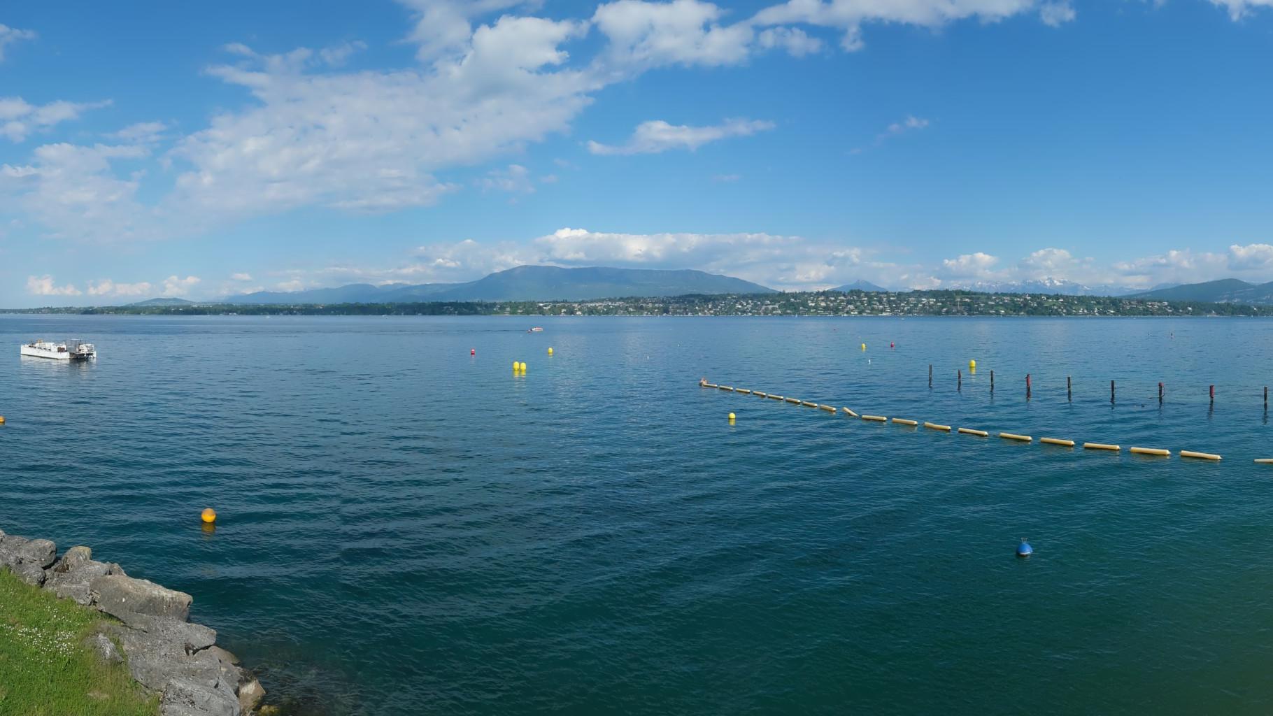 Bellevue: Cologny - The Geneva Water Fountain - Geneva - Les Voirons - Salève - Le Môle - Lake Geneva - Mont Blanc - Mont Blanc