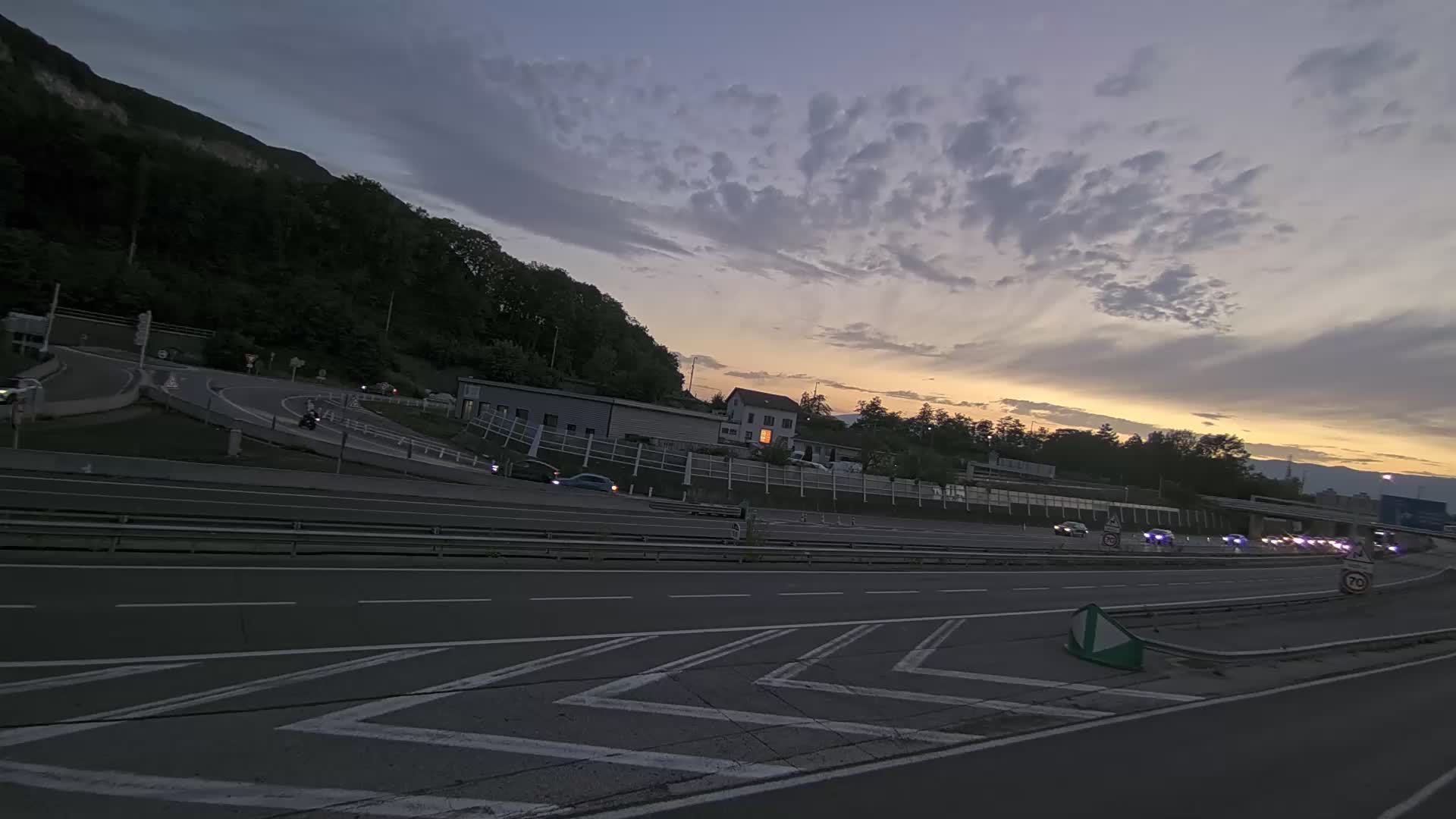 Étrembières: Étrembières-A40 Echangeur d’Etrembières, vue orientée vers Bretelle de sortie Etrembières