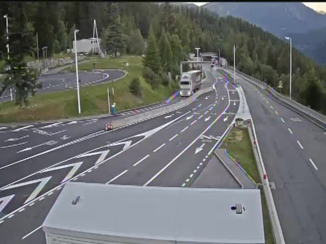 Les Bossons: Chamonix-Mont-Blanc-Rampe du Tunnel du Mont-Blanc, vue orientée vers Chamonix