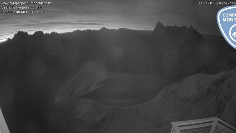 Les Bossons: From Aiguille du Midi (3.800 mts) looking to East