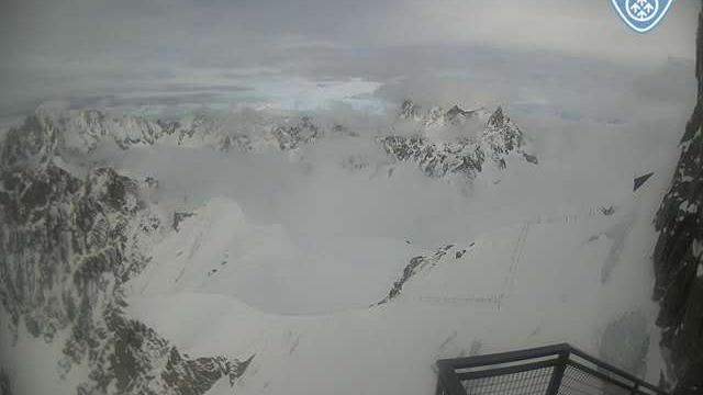 Les Bossons: From Aiguille du Midi (3.800 mts) looking to East